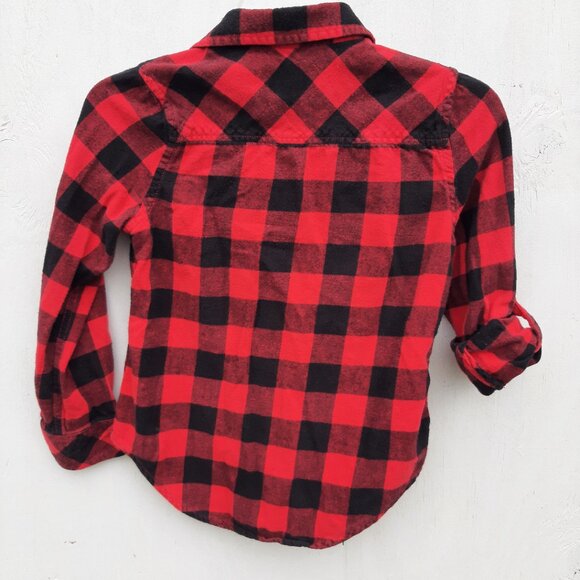 Route 66 Girls' 10/12 Black and Red Plaid Shirt - Picture 4 of 4